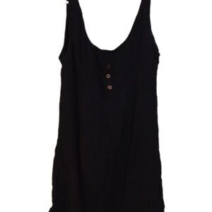 Chic Black Button-Front Midi Dress